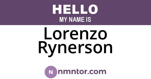 Lorenzo Rynerson
