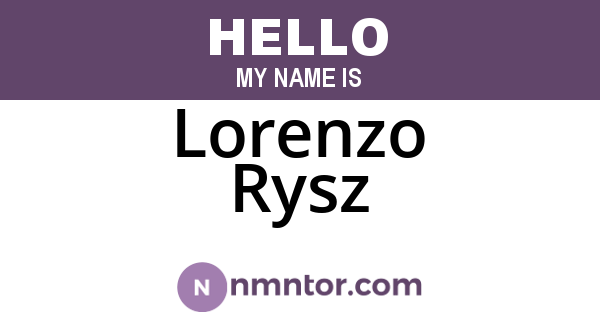 Lorenzo Rysz