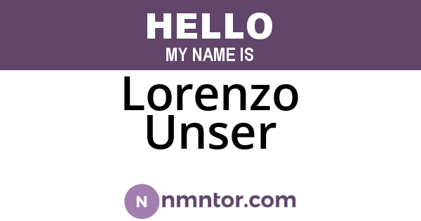 Lorenzo Unser