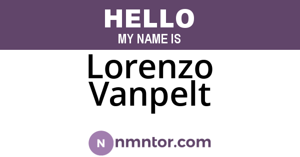 Lorenzo Vanpelt