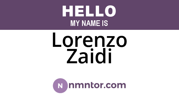 Lorenzo Zaidi