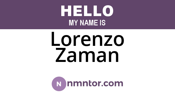 Lorenzo Zaman