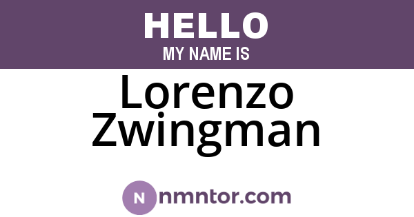 Lorenzo Zwingman