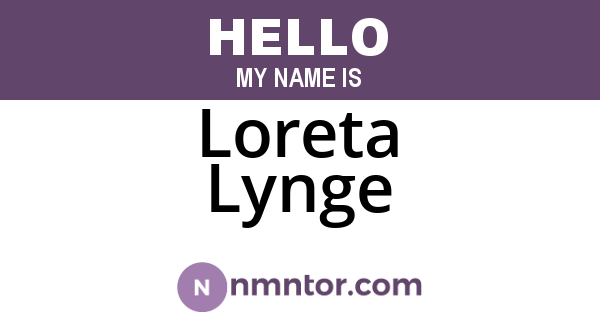 Loreta Lynge