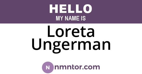 Loreta Ungerman