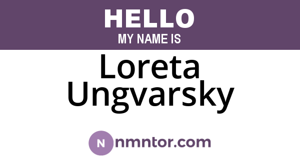 Loreta Ungvarsky