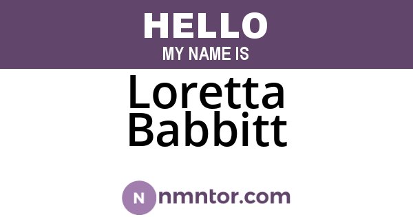 Loretta Babbitt