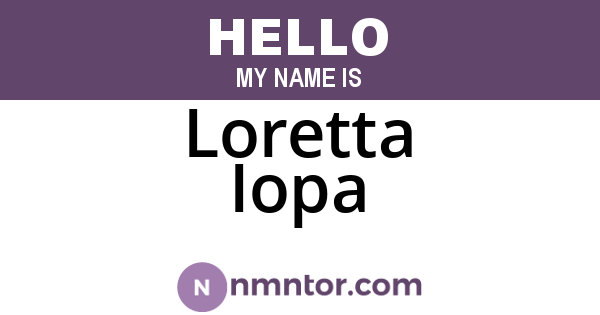 Loretta Iopa