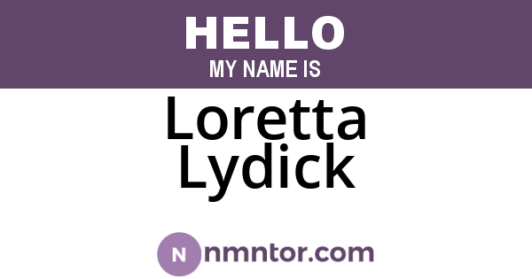 Loretta Lydick