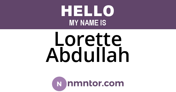 Lorette Abdullah