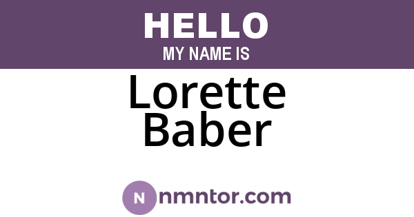 Lorette Baber