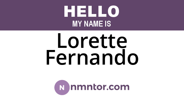 Lorette Fernando
