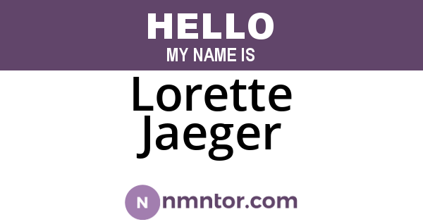 Lorette Jaeger