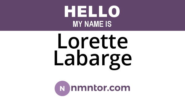 Lorette Labarge