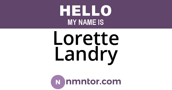 Lorette Landry