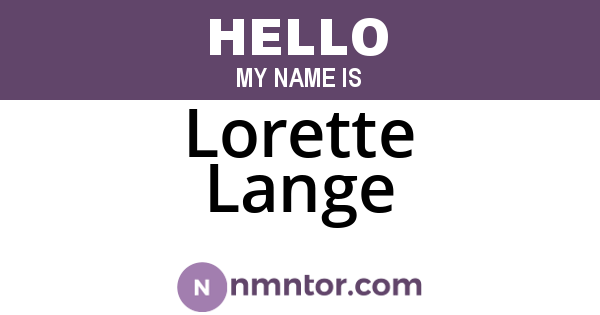 Lorette Lange