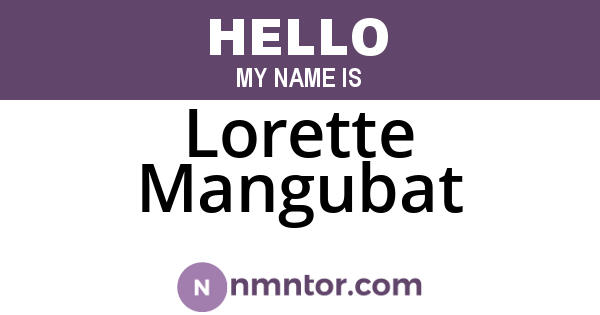Lorette Mangubat