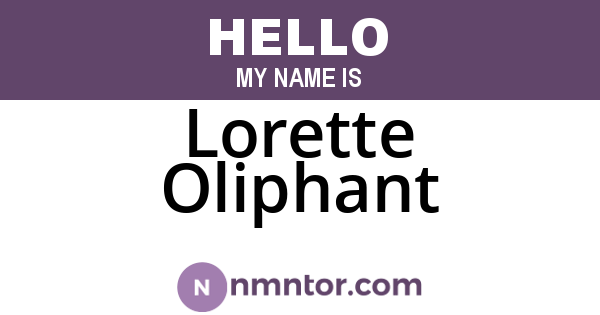 Lorette Oliphant