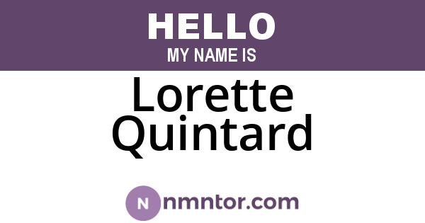 Lorette Quintard