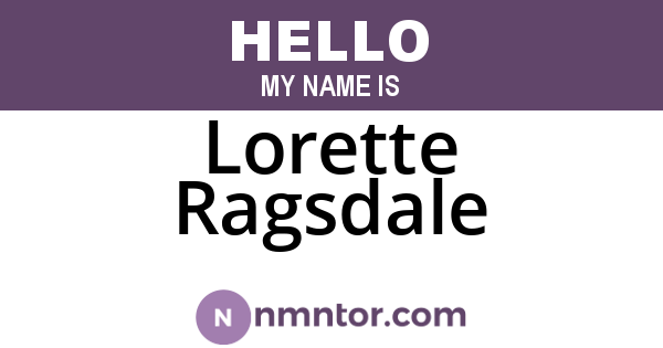 Lorette Ragsdale
