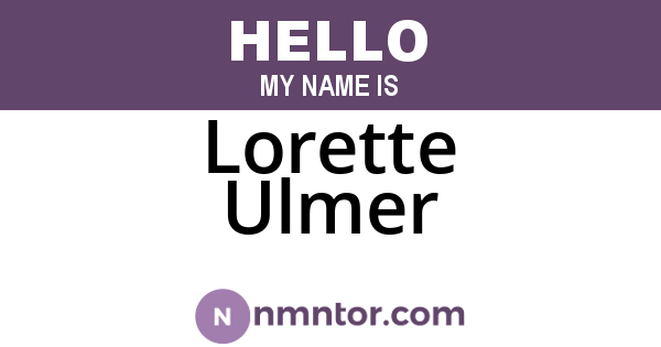 Lorette Ulmer