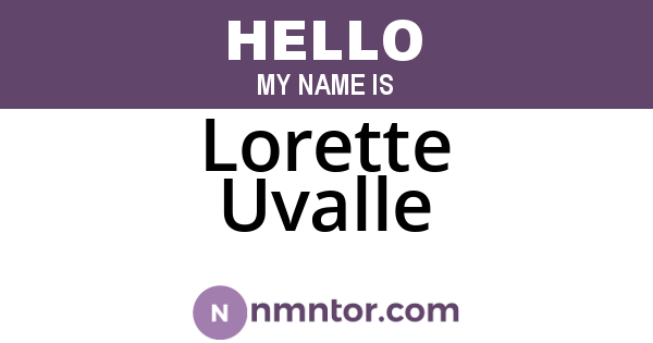 Lorette Uvalle
