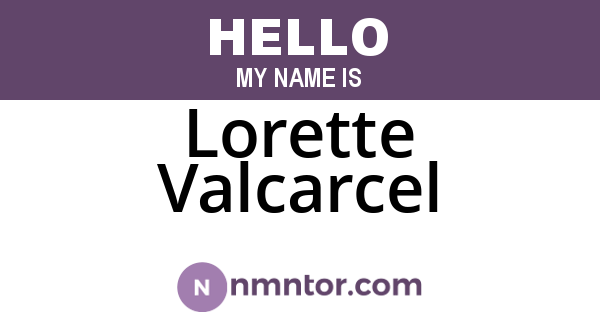 Lorette Valcarcel