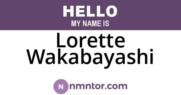 Lorette Wakabayashi