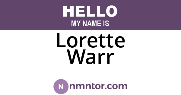 Lorette Warr
