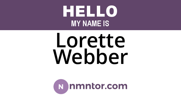 Lorette Webber