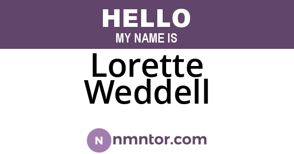 Lorette Weddell