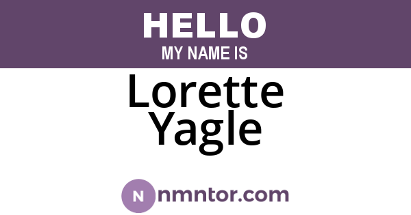 Lorette Yagle