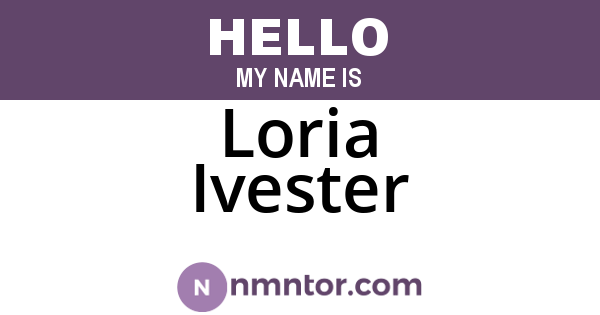 Loria Ivester