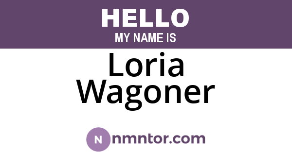 Loria Wagoner