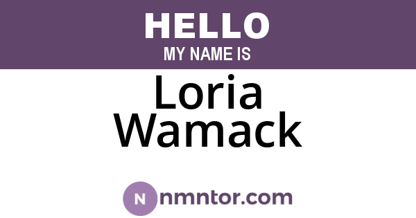Loria Wamack