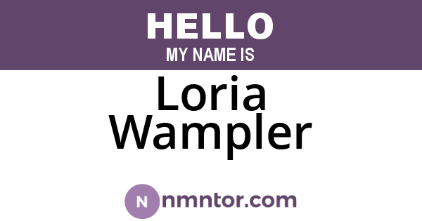 Loria Wampler