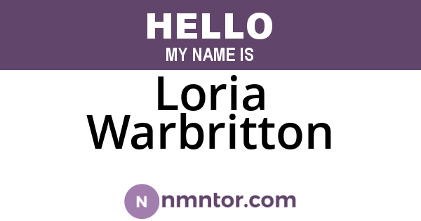 Loria Warbritton