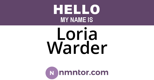 Loria Warder