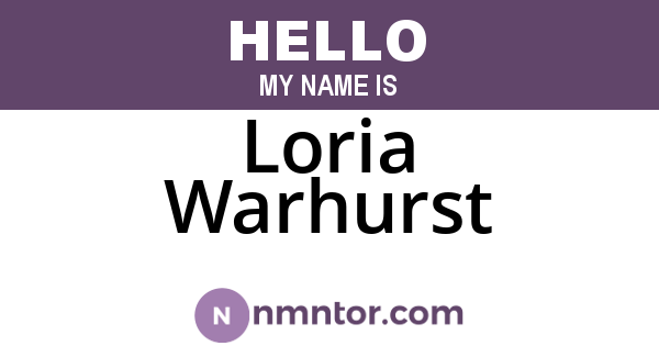Loria Warhurst