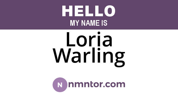 Loria Warling