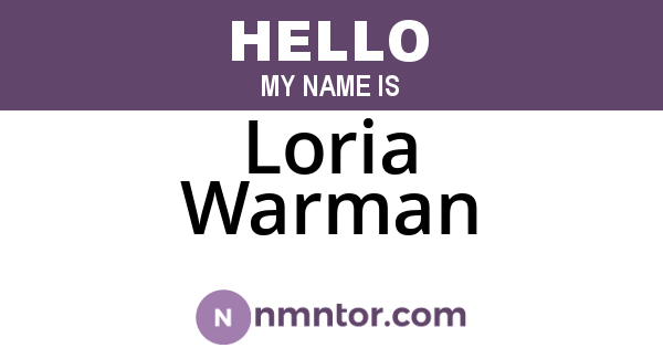 Loria Warman
