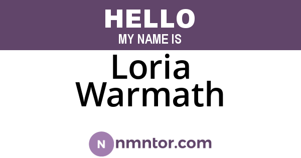 Loria Warmath