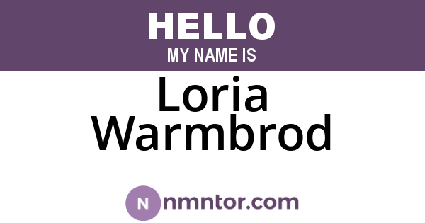 Loria Warmbrod