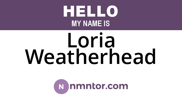 Loria Weatherhead