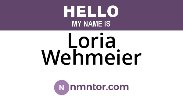 Loria Wehmeier