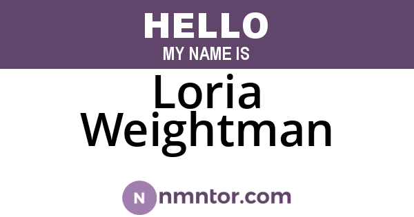 Loria Weightman