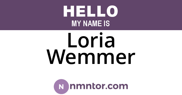 Loria Wemmer