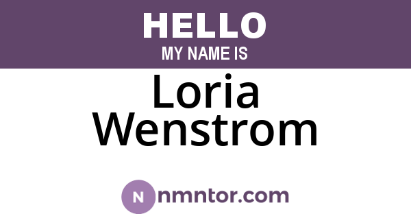 Loria Wenstrom