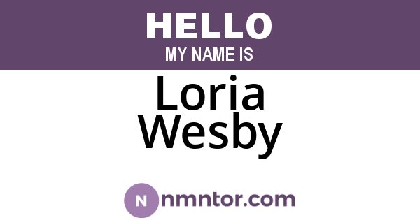 Loria Wesby