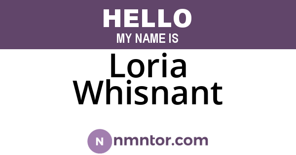 Loria Whisnant